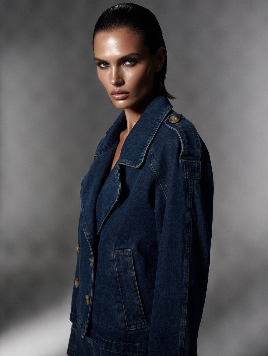 Hand-Painted Denim Jacket – NANA Silver